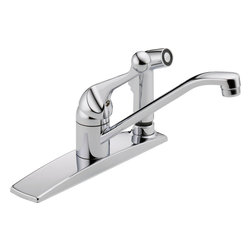 Delta Classic Single Handle Kitchen Faucet with Integral Spray - Kitchen Faucets