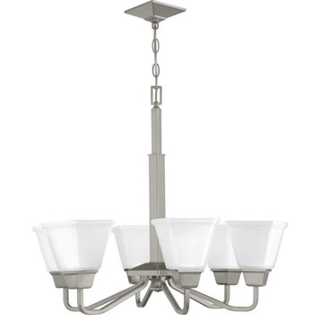 Clifton Heights 6 Light Chandelier, Brushed Nickel
