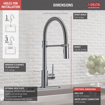 Delta Trinsic Pull-Down Kitchen Faucet With Spring Spout, Arctic Stainless