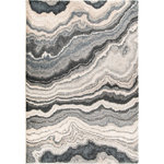 Palmetto Living by Orian - Palmetto Living by Orian Mystical Cascade Taupe Inkwell Area Rug, 9'x13' - Add a modern touch to your space with the Cascade Taupe Inkwell rug. This floor covering is both comfortable and durable, boosting an abstract pattern and calming neutral and blue color palette.
