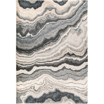 Palmetto Living by Orian Mystical Cascade Taupe Inkwell Area Rug, 5'3"x7'6"