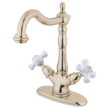 Kingston Brass KS149.PX Heritage 1.2 GPM 1 Hole Bathroom Faucet - Polished