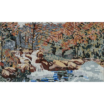 Mosaic Art, Fall Mosaic Landscapes, 39"x71"