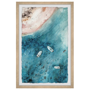 "Ocean Boats" Framed Painting Print, 16"x24"