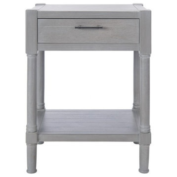Bertie One Drawer Accent Table Whitewash Gray