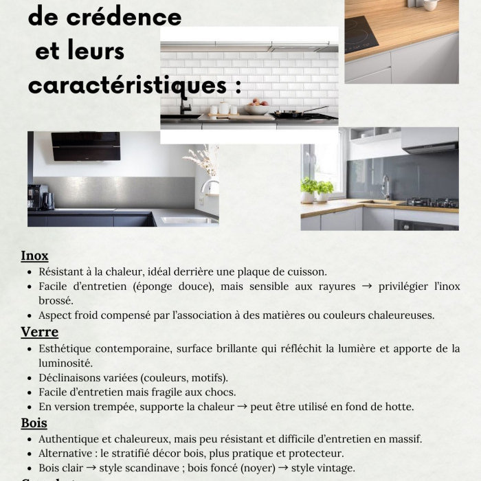 matériaux crédence