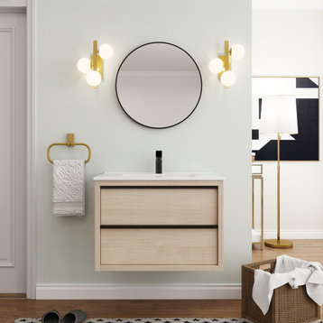 BNK Bathroom Vanity with Sink, Modern Vanity with Soft Close drawers, 30 Inch