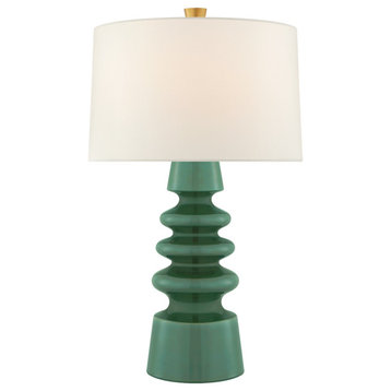 Andreas Medium Table Lamp in Aventurine with Linen Shade