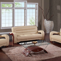 Modern Cappuccino Ultra Bonded Sofa Set - $1950.83 - Living Room Furniture Sets