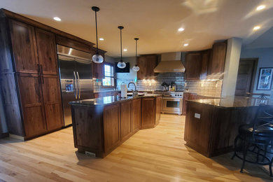 Transitional Remodel with Natural Rustic Walnut Cabinet Refacing