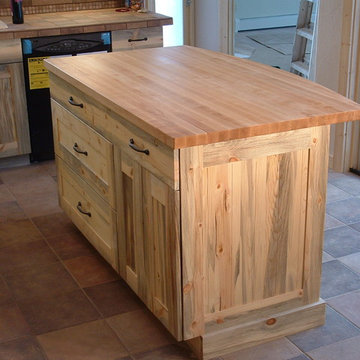 Kitchen island with Butcher block counter top