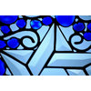 Stained Glass, Stained Glass Window Panel, Stained Glass Round, "Star Of David"