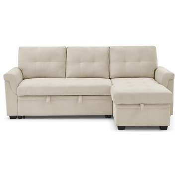 Pemberly Row 2 Piece Upholstered Chaise sectional with USB in Beige