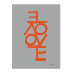 "Love" Paper Print by Ylva Skarp, Grey and Orange, 30x40 cm
