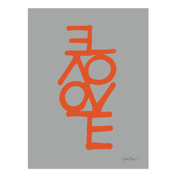 "Love" Paper Print by Ylva Skarp, Grey and Orange, 30x40 cm