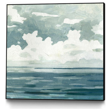"Textured Blue Seascape II" Framed Canvas by Giant Art 20"x20"