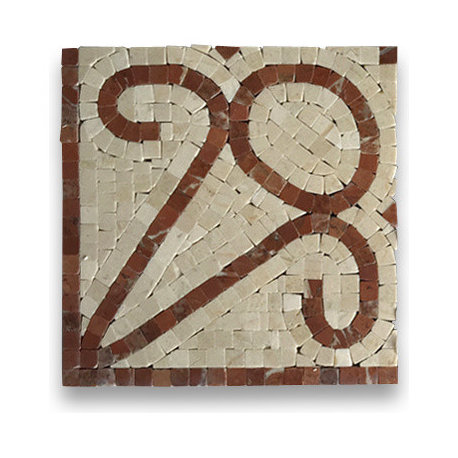 Marble Mosaic Border Decorative Tile Everlasting Rojo 7.1x7.1 Polished, 1 piece