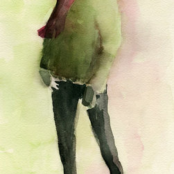 Man In A Green Jacket Fashion Illustration Art - Fine Art Prints