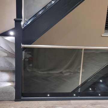 Staircase Renovation | Stained Oak, Steel & Glass | Spalding