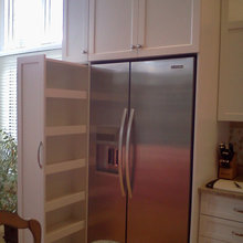 cabinets around fridge