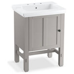 Kohler - Kohler Tresham 24" Vanity, Mohair Grey - The Tresham vanity brings elegance and style to your bath or powder room. Its simple Shaker-style design features a double-paneled door for attractive and convenient storage. Pair with a coordinating Tresham integrated sink and Tresham pull-out bridge or storage case for a complete vanity with plenty of space for bath supplies.