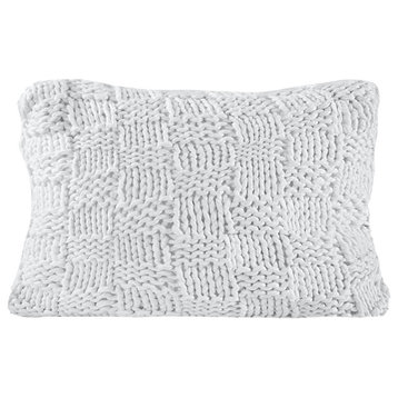 Chess Knit Dutch Euro Pillow, 28"x38", Gray