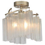 Maxim Lighting - Victoria 3-Light Semi Flush - Cascading Waterfall glass shades are suspended from a frame finished in our popular Golden Silver. This elegant collection spans design genres from contemporary to traditional which gives it universal appeal.