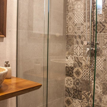 Baño rústico