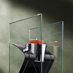 DecorPro 9'' x 8'' Zed Tabletop Black Fireburner D10010 - Tabletop Fireplaces