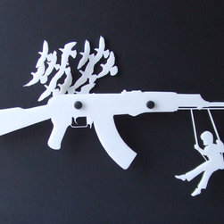 Gun Rack Organizer - White - Home Decor