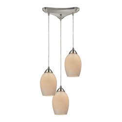 ELK Lighting - Favela 3-Light Pendant, Satin Nickel - Pendant Lighting