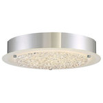 Quoizel - Quoizel Platinum Collection Blaze LED Flush Mount PCBZ1612C - LED Flush Mount from Platinum Collection Blaze collection in Polished Chrome finish. Max Wattage 17.00 . No bulbs included. A simple yet stunning flush mount, the Blaze series is modern and sleek. The shimmering crystals ���float�� on a disk on glass that is frosted on the perimeter to enhance the striking design. The Polished Chrome finish on the base and accents add the perfect finishing touch. No UL Availability at this time.
