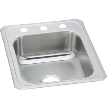 Elkay Celebrity Stainless Steel 1-Bowl Drop-in Sink, Faucet Holes: 2