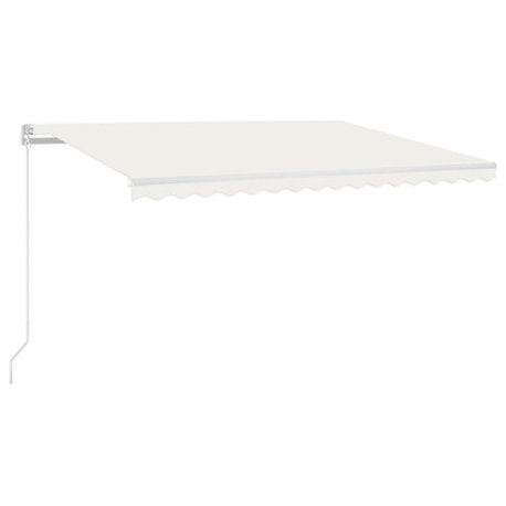 vidaXL Retractable Awning Cream Powder-coated aluminum, Polyester Large
