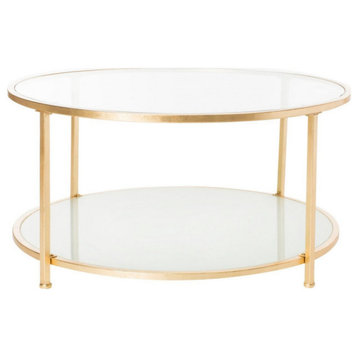 Ginger 2 Tier Round Coffee Table, Gold