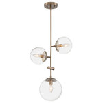 Nuvo Lighting - Nuvo Lighting 60/7124 Bransel - 3 Light Pendant - Bransel; 3 Light; Pendant Fixture; Brushed NickelBransel 3 Light Pend Burnished Brass Clea *UL Approved: YES Energy Star Qualified: n/a ADA Certified: n/a  *Number of Lights: Lamp: 3-*Wattage:60w B10 Candelabra Base bulb(s) *Bulb Included:No *Bulb Type:B10 Candelabra Base *Finish Type:Burnished Brass