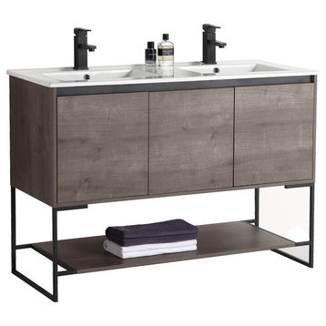 Urbania Vanity Set, Gray, 48", Double Sink