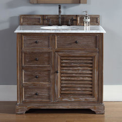 36 inch Bathroom Vanity in Driftwood Finish - Bathroom Vanities And Sink Consoles