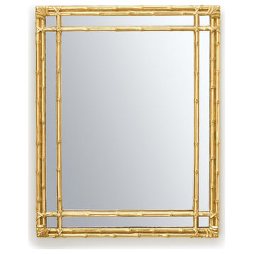 Two's Company Golden Bamboo Hanging / Standing Mirror