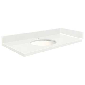 Transolid 61.5 in. Quartz Vanity Top in Natural White with 4in Centerset