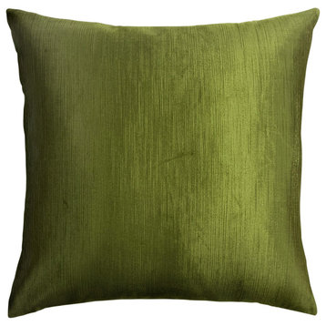 The Pillow Collection Green Victoria Corduroy Olive Throw Pillow, 20"