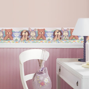 Kids Teddy Bear Baby Wallpaper Border for Cottage Kitchen Bathroom Living Room