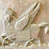 Consigned Antique Indian Al-Buraq Hand-Carved Wood Wall Sculpture