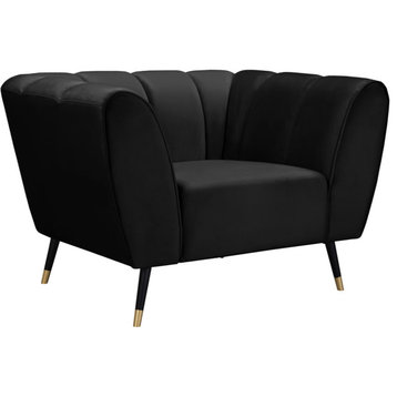 Beaumont Velvet Upholstered Chair, Black