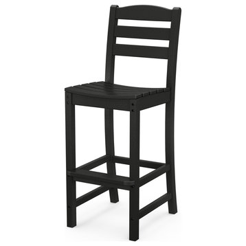 Polywood La Casa Cafe Bar Side Chair, Black