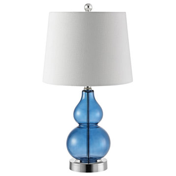 Safavieh Brisor Table Lamp Set of 2 Blue/Chrome