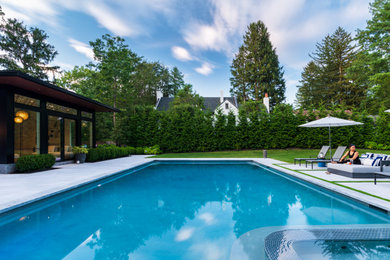 Inspiration for a modern pool remodel in Boston