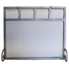 Freestanding Rectangular Screen in Sutter Design, Grained Pewter, 47"x1"x35"