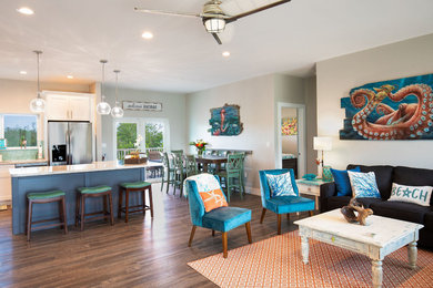 Inspiration for a coastal living room remodel in Miami