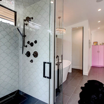 Glam Mid-Century Master Bed & Bath